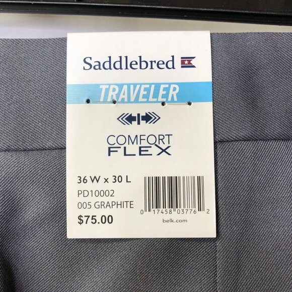 SADLEBRED MENS TRAVELER COMFORT FLEX STRAIGHT FIT 36 X 30 NWT - Picture 6 of 8
